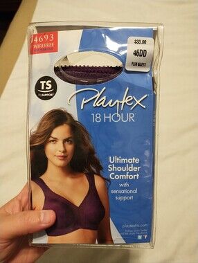 🟣2/$15 Playtex 18 Hour Wirefree Bra in Plum